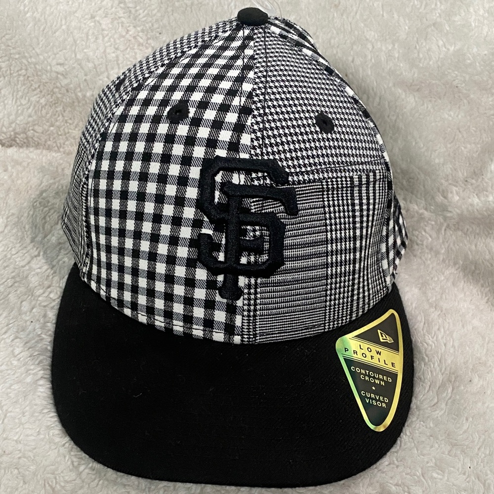 New Era ⚾️San Francisco Giants Black & White Plaid 59FIFTY Fitted 7 1/4  Hat